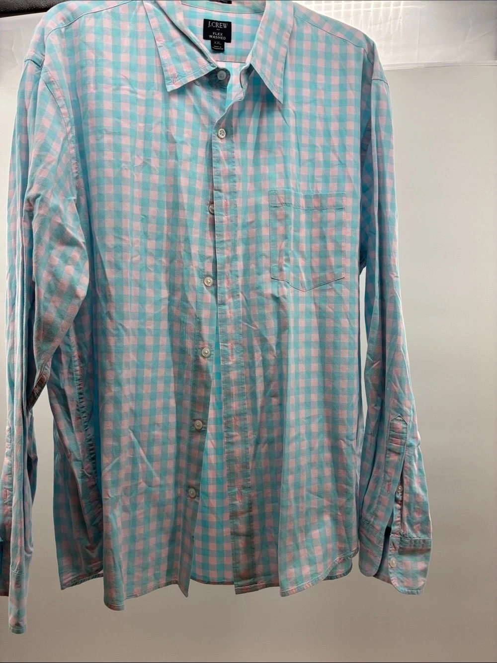 J. Crew Pink and Blue Gingham Button-Down Shirt